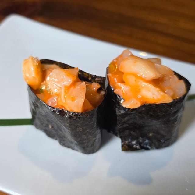 Spicy Scallop Sushi.