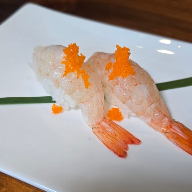Raw Shrimp Sushi.