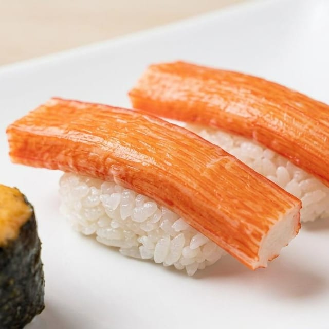 Imitation Crab Stick Sushi.